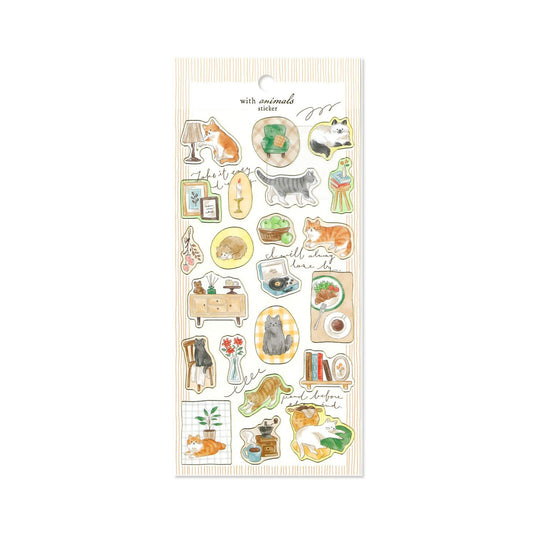 Mind Wave With Animal Sticker - Cat - Sticker Sheets