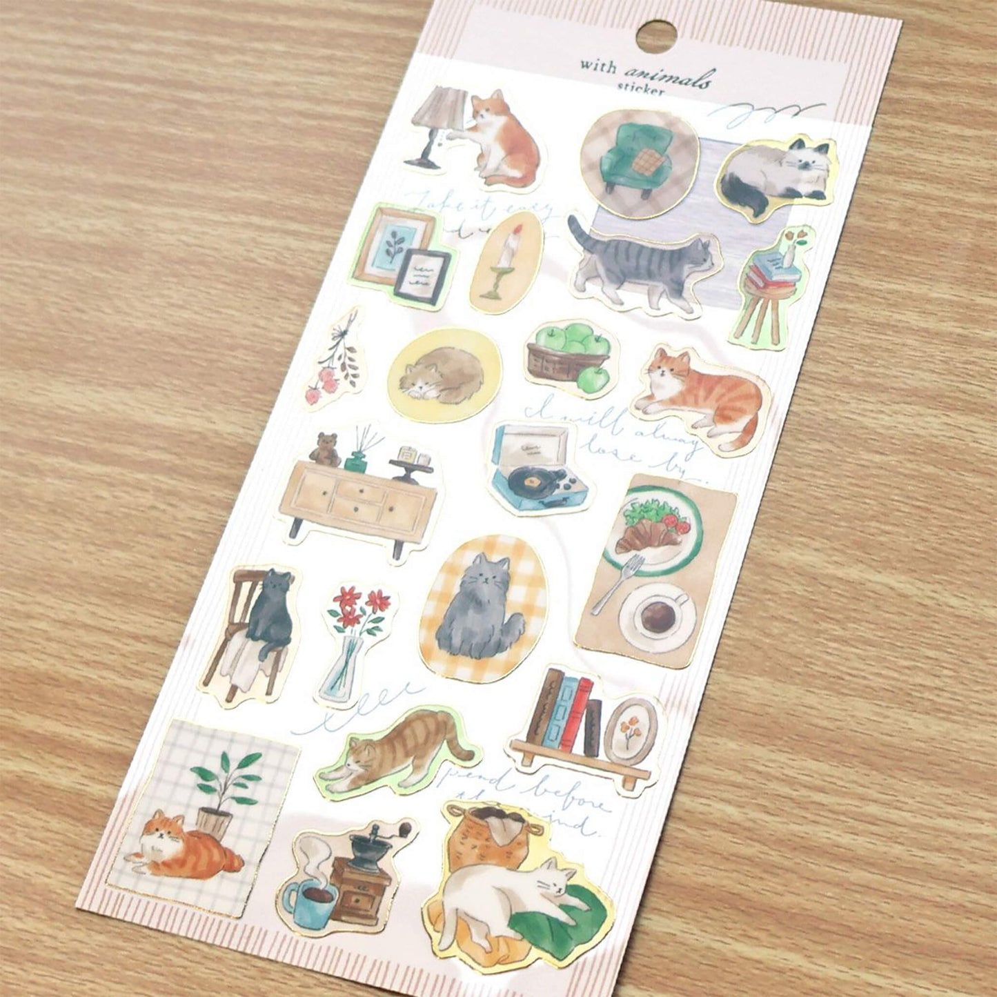 Mind Wave With Animal Sticker - Cat - Sticker Sheets