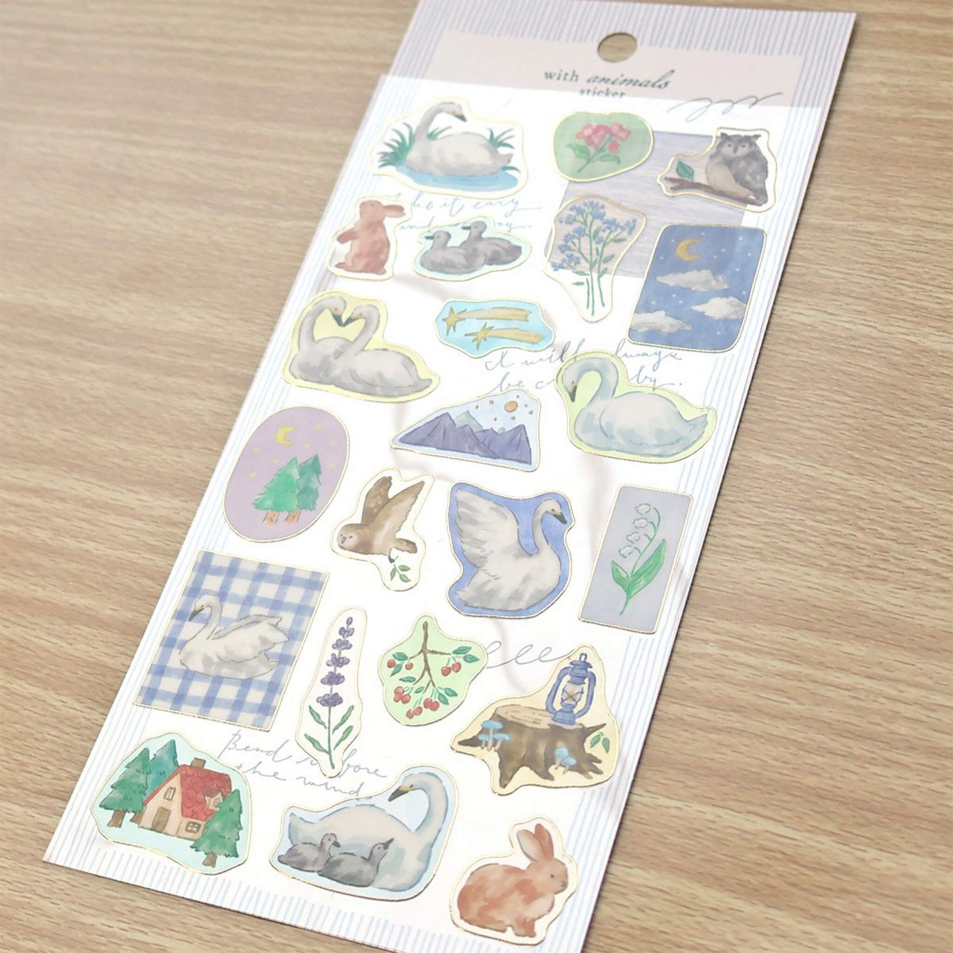 Mind Wave With Animal Sticker - Swan - Sticker Sheets
