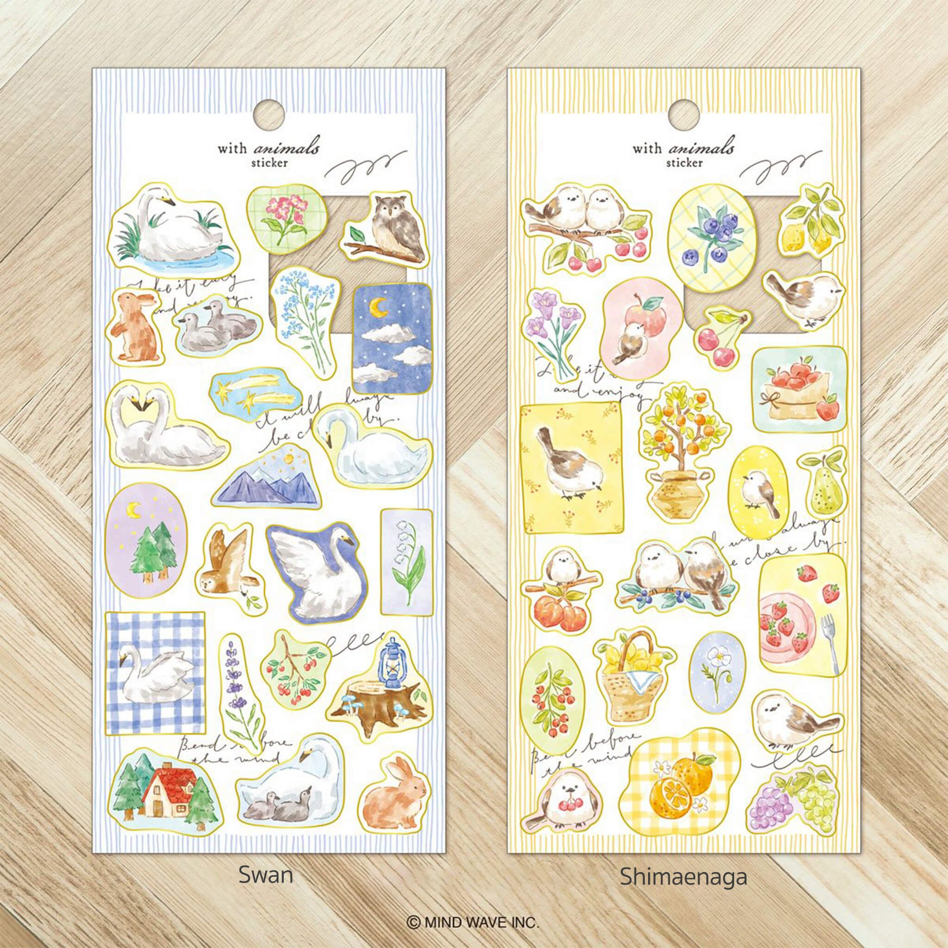 Mind Wave With Animal Sticker - Swan - Sticker Sheets