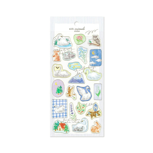 Mind Wave With Animal Sticker - Swan - Sticker Sheets