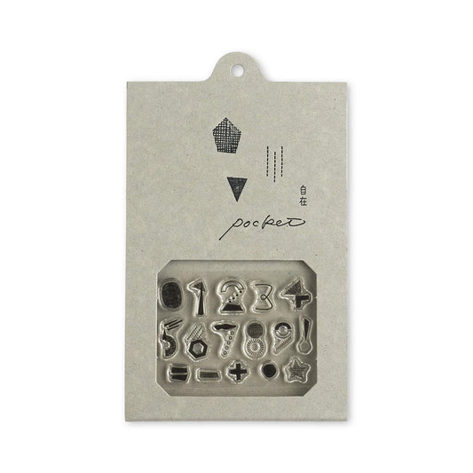 Mizushima JIZAI Clear Stamp Pocket - Number 01 - Clear Stamps