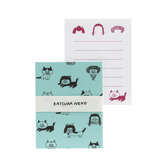 Mizushima × Keiko Shibata Mini Letter Set - Cats and Wigs - Mini Letter Writing Sets