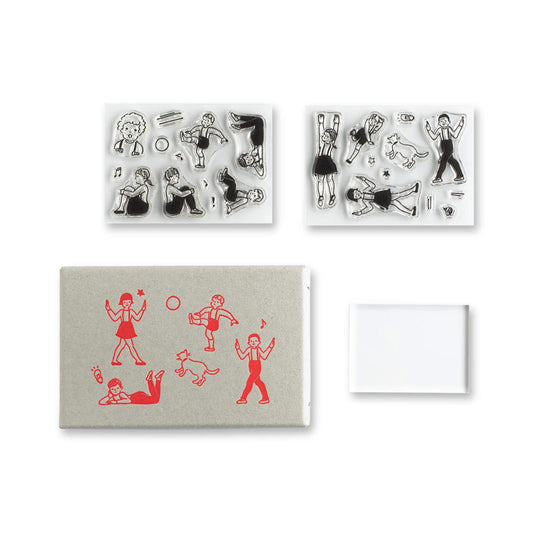 Mizushima × Masco Eri JIZAI Clear Stamp Box - Motif Set Children - Clear Stamps