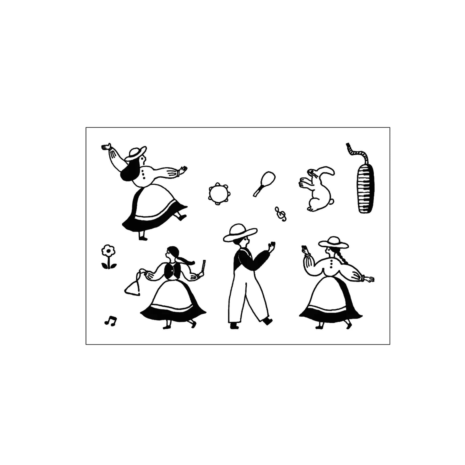 Mizushima × Necktie JIZAI Clear Stamp Pocket - Let's Dance! - Clear Stamps