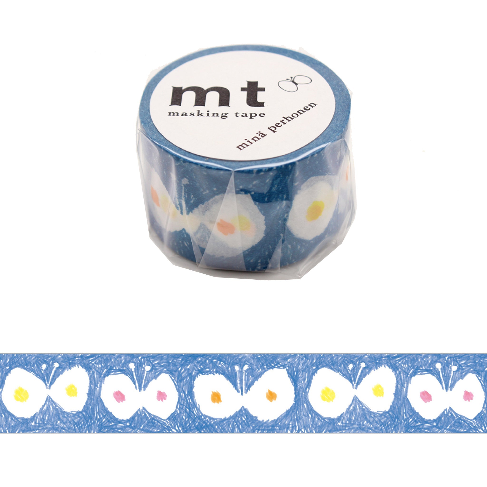 mt × minä perhonen Washi Tape - Hana Hana Blue [30mm] – Paper Whisper