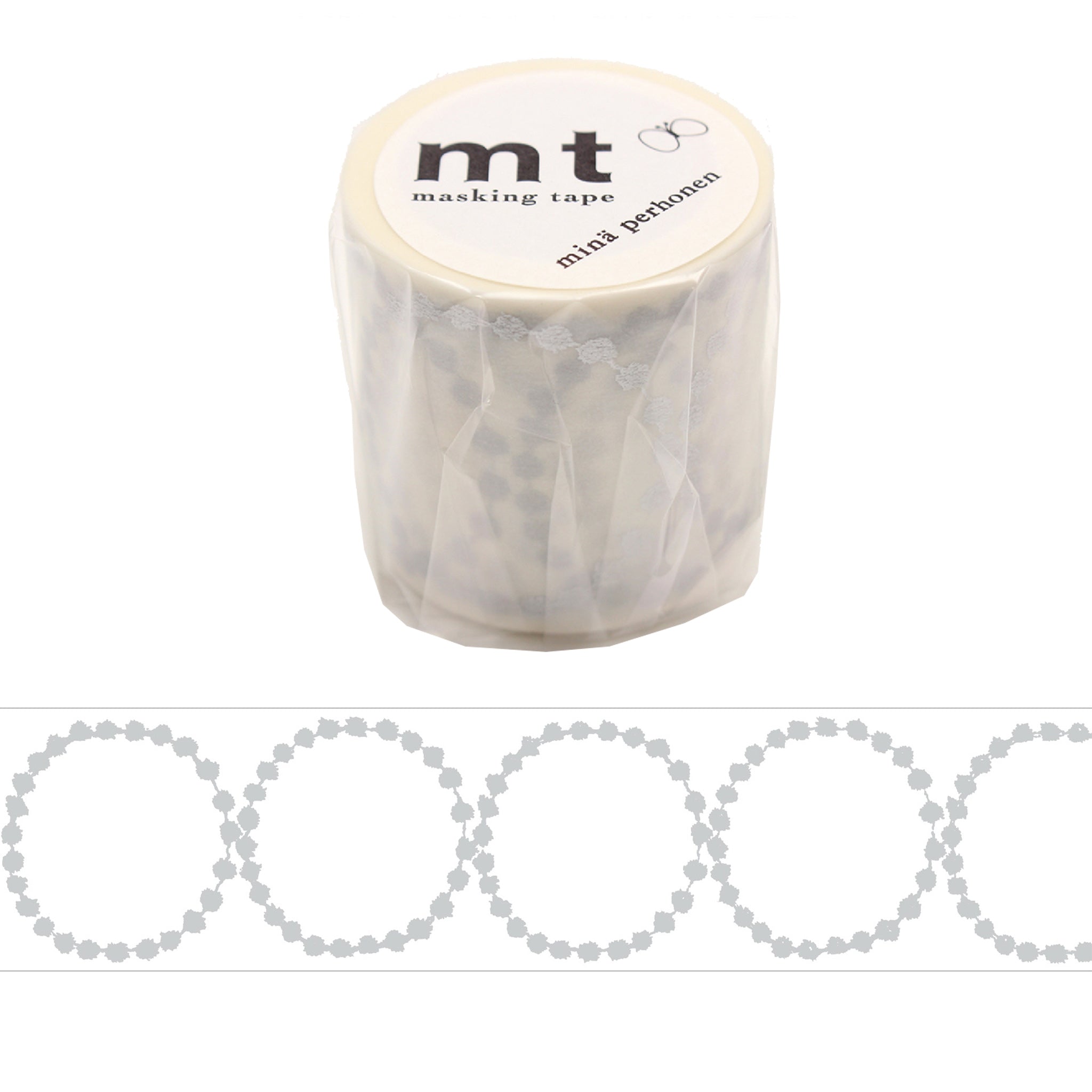mt × Minä Perhonen Washi Tape - Tambourine Grande Silver [48mm