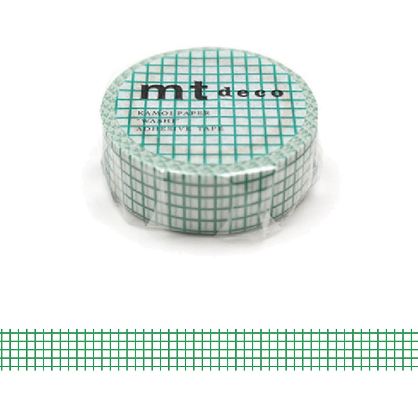 MT Basic Washi Tape - Grid Emerald [15mm Width] - Washi Tapes