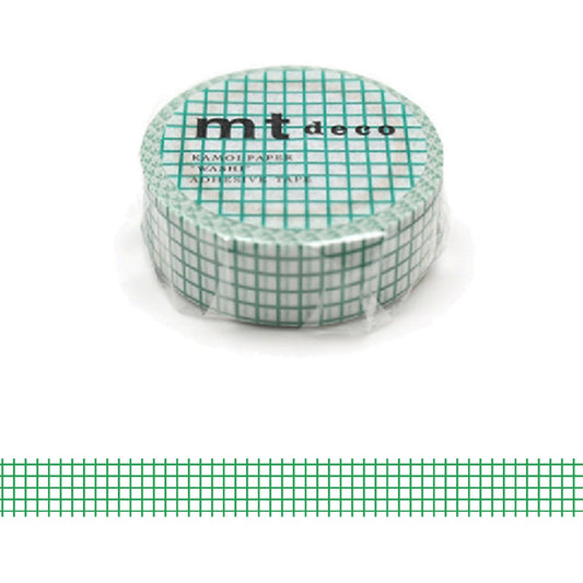 MT Basic Washi Tape - Grid Emerald [15mm Width] - Washi Tapes