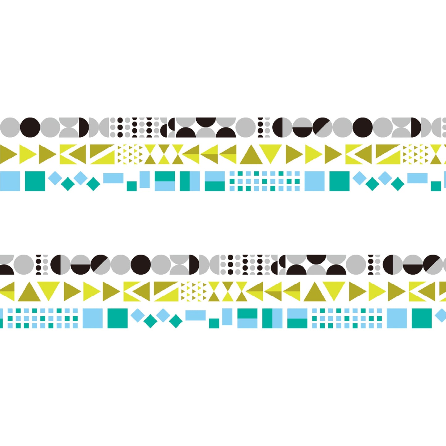 MT Deco Slim Washi Tape 3 - pc Pack - Geometry [6mm Width] - Washi Tapes