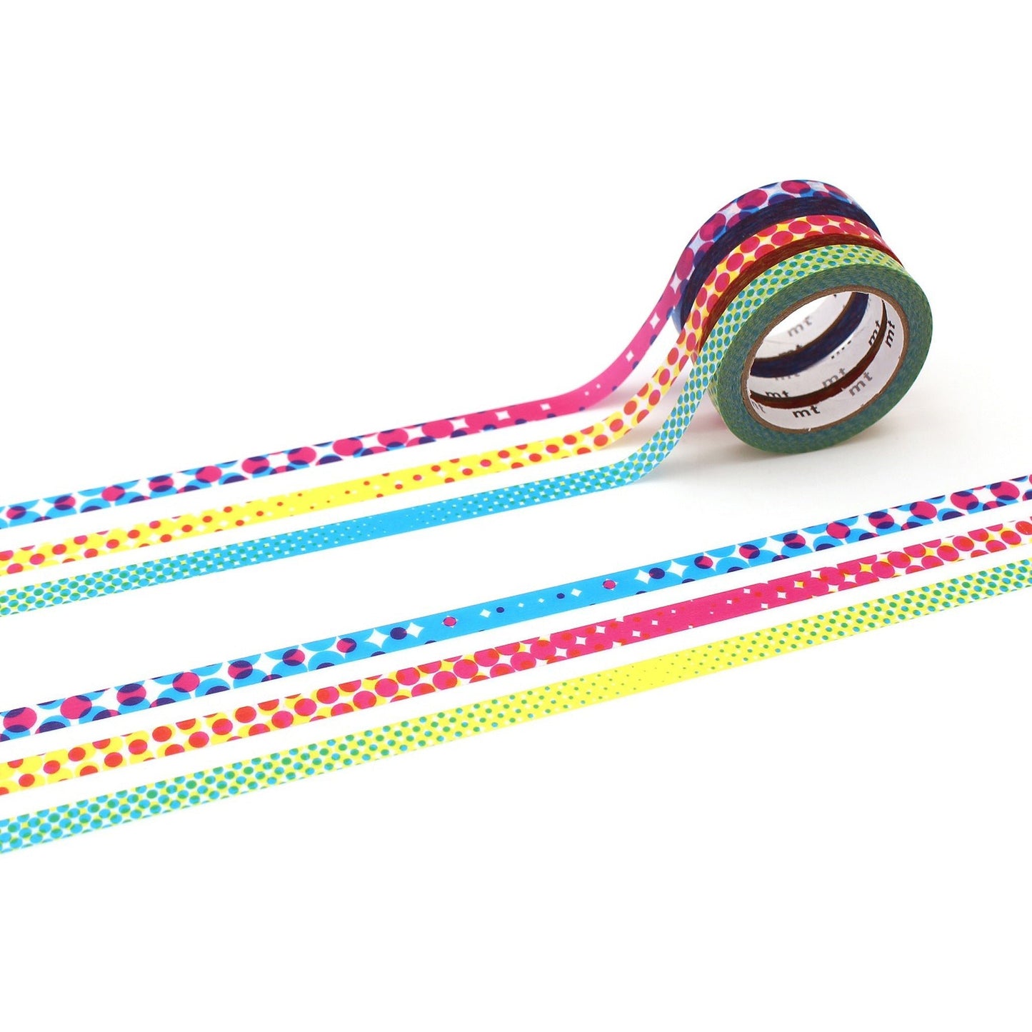 MT Deco Slim Washi Tape 3 - pc Pack - Moiré [6mm Width] - Washi Tapes