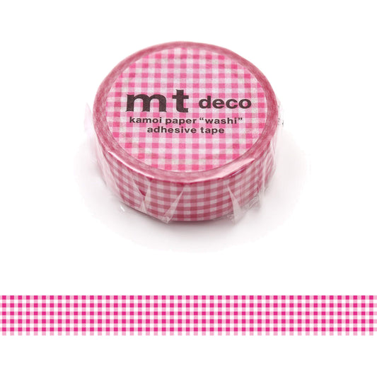 MT Deco Washi Tape 2024 Spring & Summer Collection - Small Gingham Check Pink - Washi Tapes