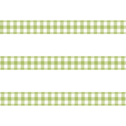 MT Deco Washi Tape 2024 Spring & Summer Collection - Striped Gingham Check Lgith Moss Green - Washi Tapes