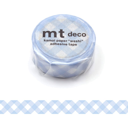 MT Deco Washi Tape 2024 Spring & Summer Collection - Wide Gingham Check Pastel Ultramarine - Washi Tapes