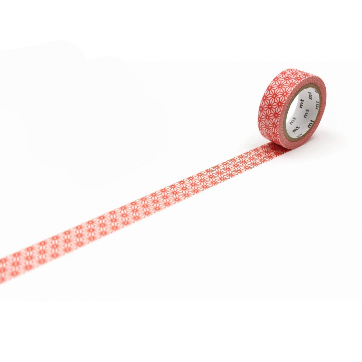 mt deco Washi Tape - Asanoha Pattern - Red [15mm] - Washi Tapes