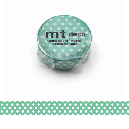 mt deco Washi Tape - Dot - Emerald Green [15mm] - Washi Tapes