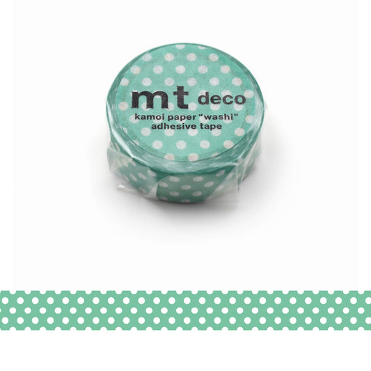 mt deco Washi Tape - Dot - Emerald Green [15mm] - Washi Tapes