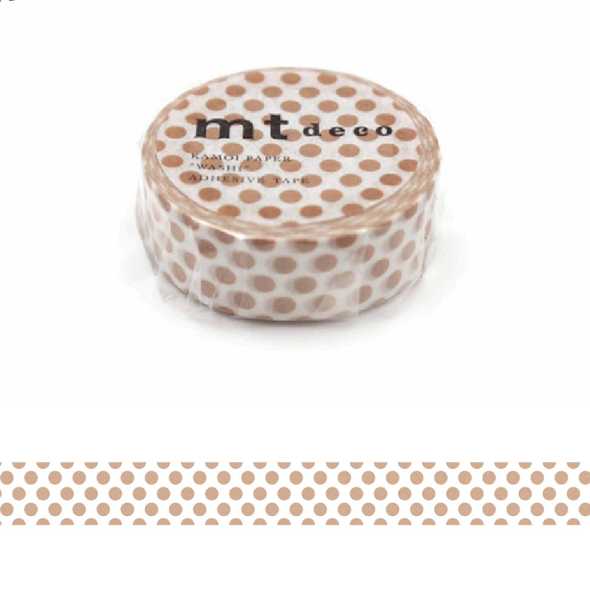 mt deco Washi Tape - Dot - Milk Tea [15mm] - Washi Tapes