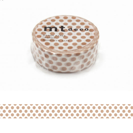 mt deco Washi Tape - Dot - Milk Tea [15mm] - Washi Tapes