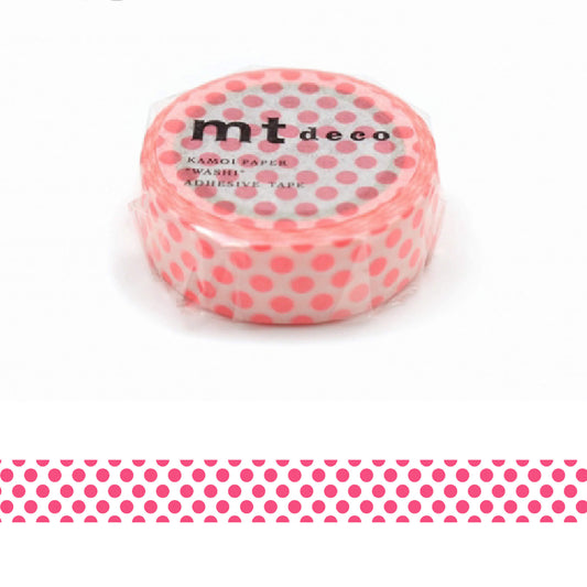 mt deco Washi Tape - Dot - Shocking Red [15mm] - Washi Tapes