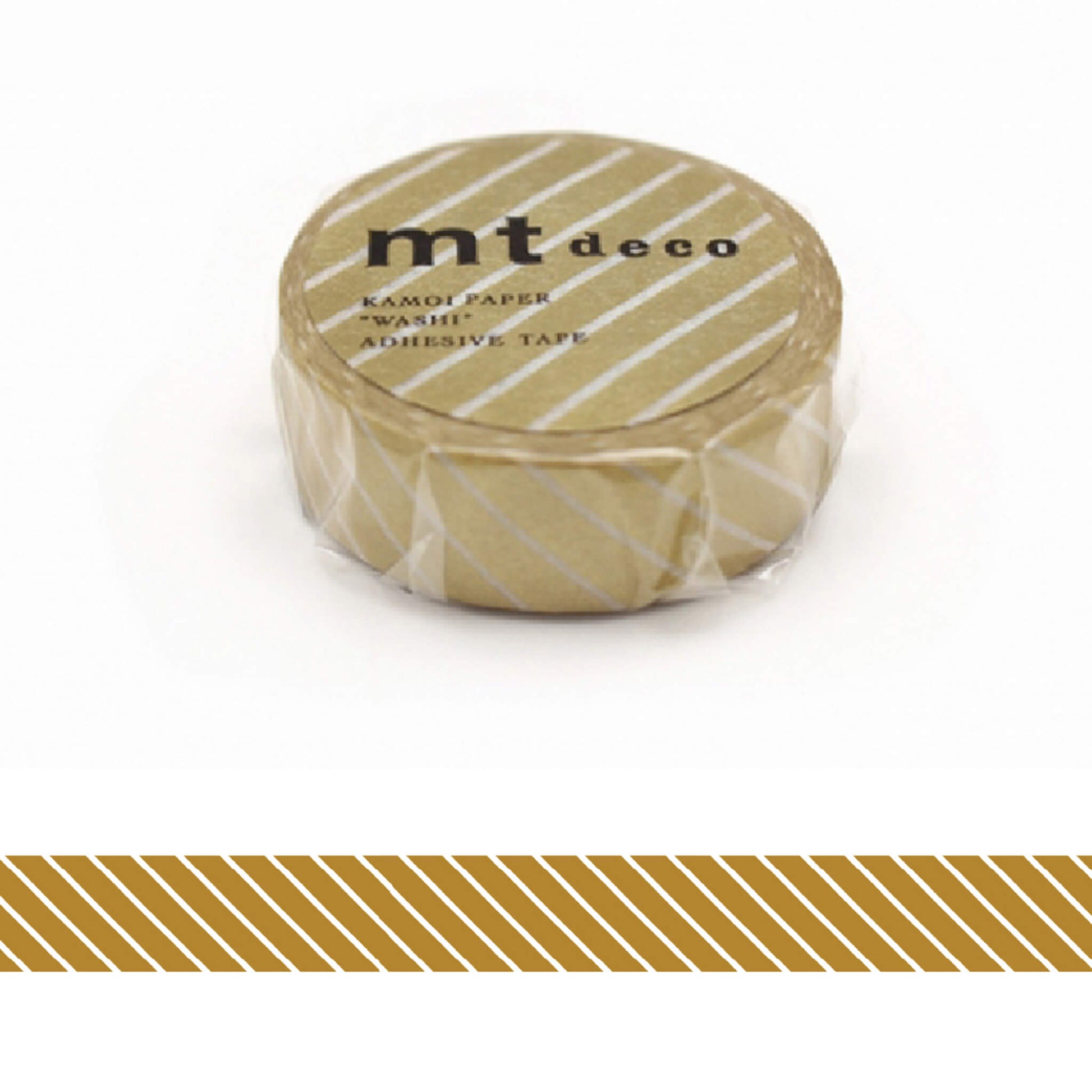 mt deco Washi Tape - Fine Stripe - Gold [15mm] - Washi Tapes