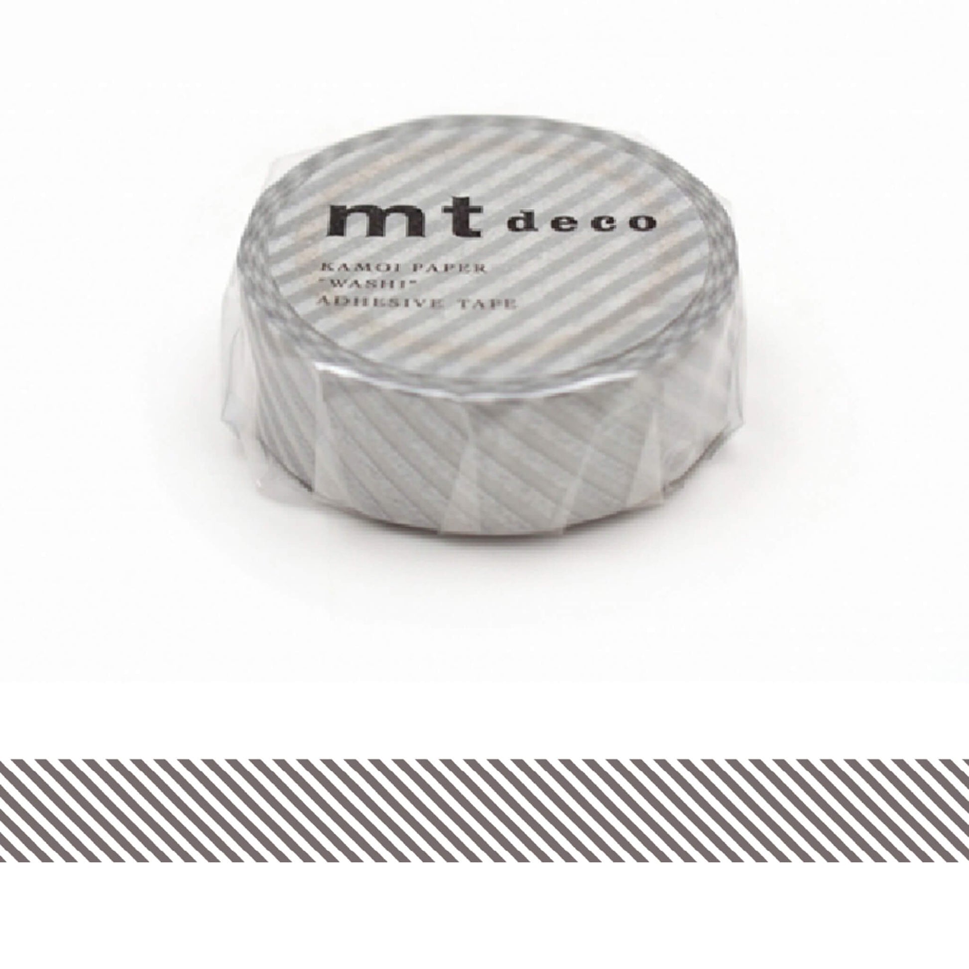 mt deco Washi Tape - Fine Stripe - Silver [15mm] - Washi Tapes
