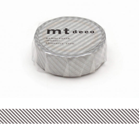 mt deco Washi Tape - Fine Stripe - Silver [15mm] - Washi Tapes