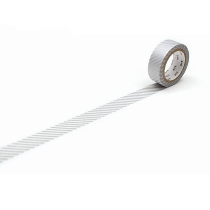 mt deco Washi Tape - Fine Stripe - Silver [15mm] - Washi Tapes