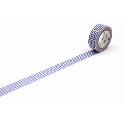 mt deco Washi Tape - Grid - Blueberry [15mm] - Washi Tapes