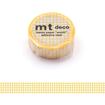 mt deco Washi Tape - Grid - Dandelion [15mm] - Washi Tapes