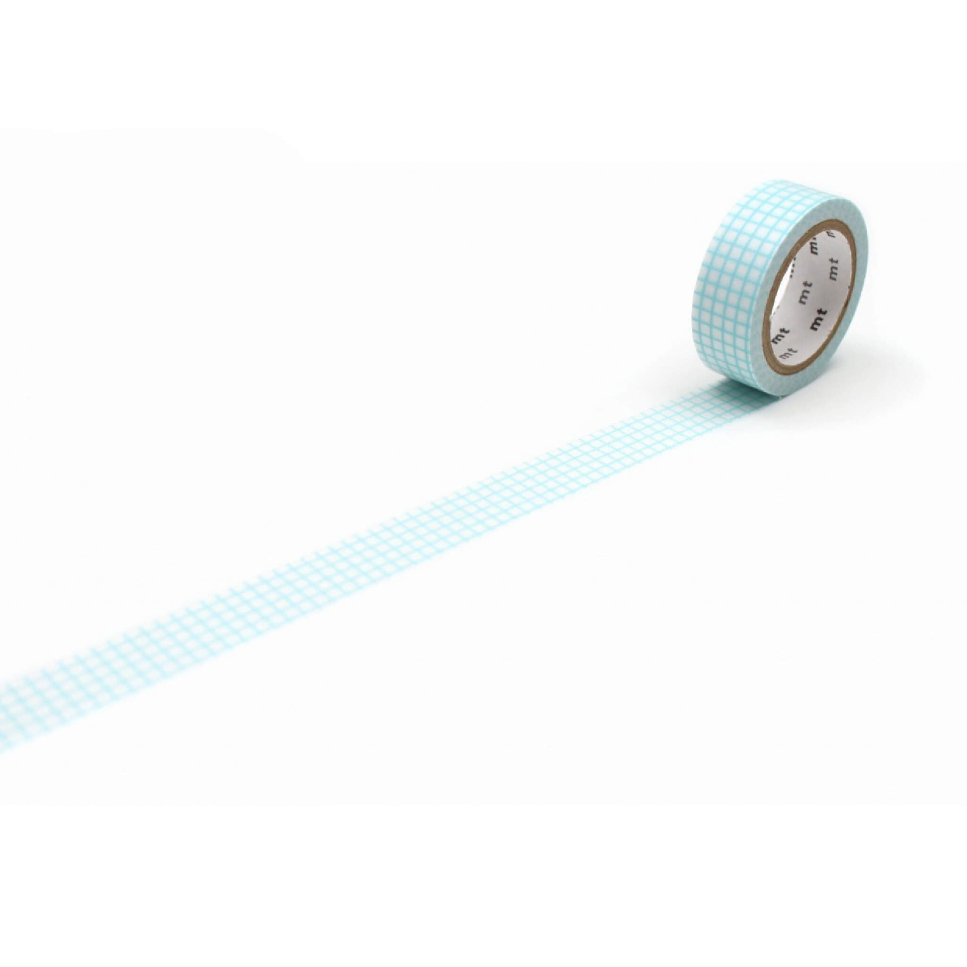 mt deco Washi Tape - Grid - Mint Blue [15mm] - Washi Tapes