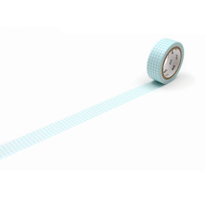 mt deco Washi Tape - Grid - Mint Blue [15mm] - Washi Tapes