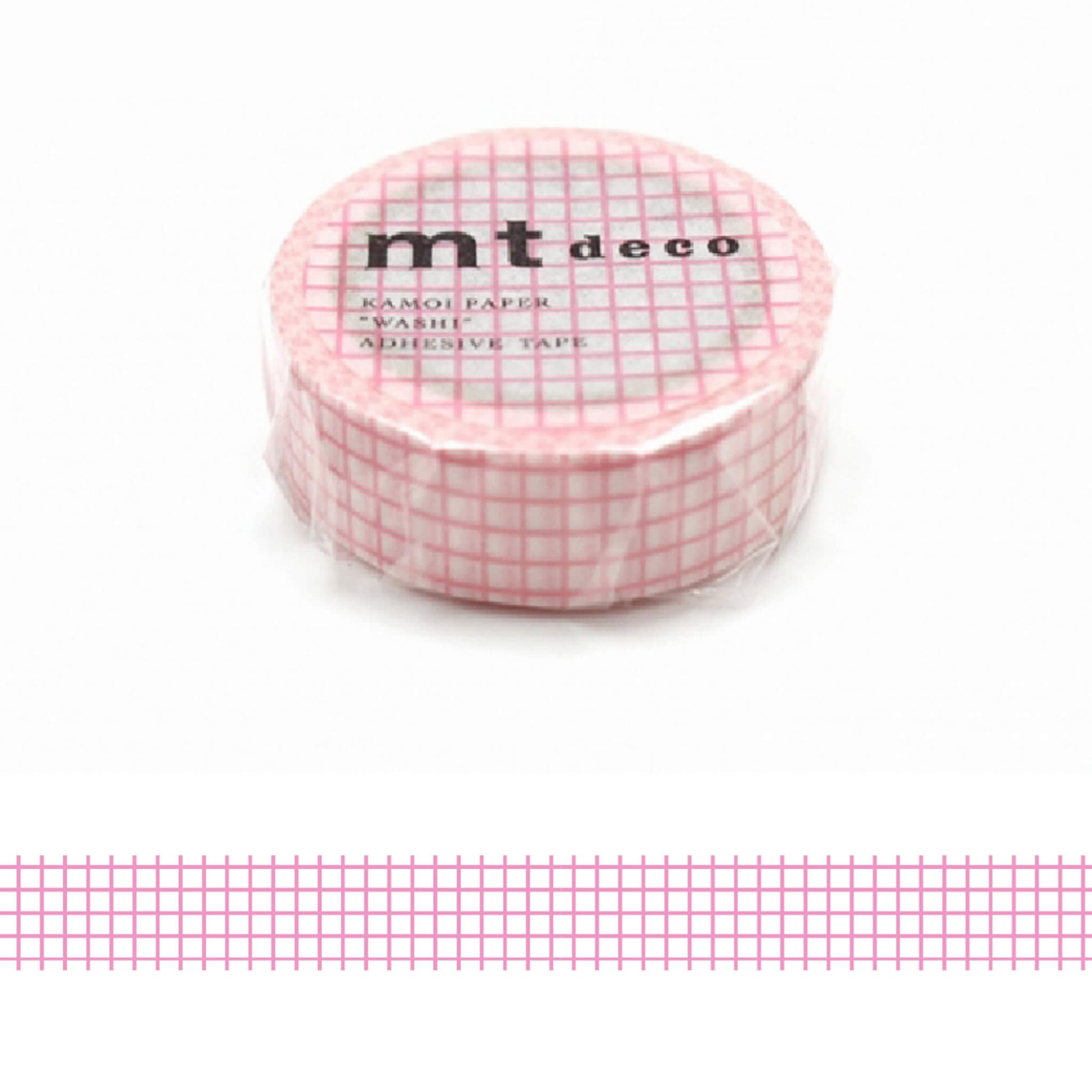 mt deco Washi Tape - Grid - Sakura [15mm] - Washi Tapes