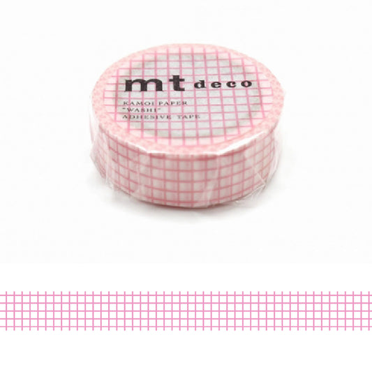 mt deco Washi Tape - Grid - Sakura [15mm] - Washi Tapes