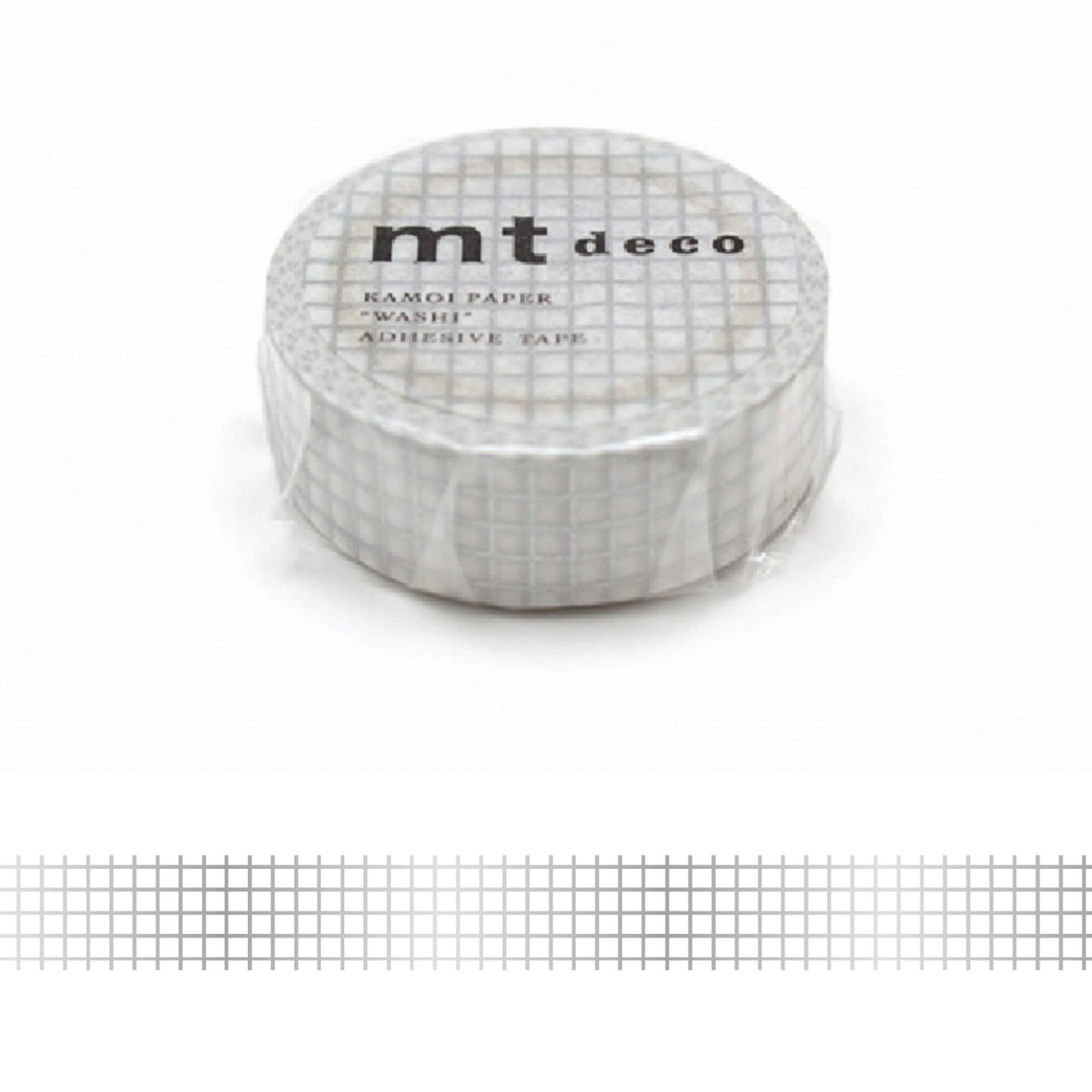 mt deco Washi Tape - Grid - Silver [15mm] - Washi Tapes