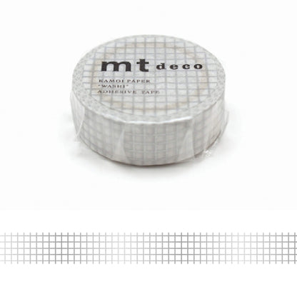mt deco Washi Tape - Grid - Silver [15mm] - Washi Tapes