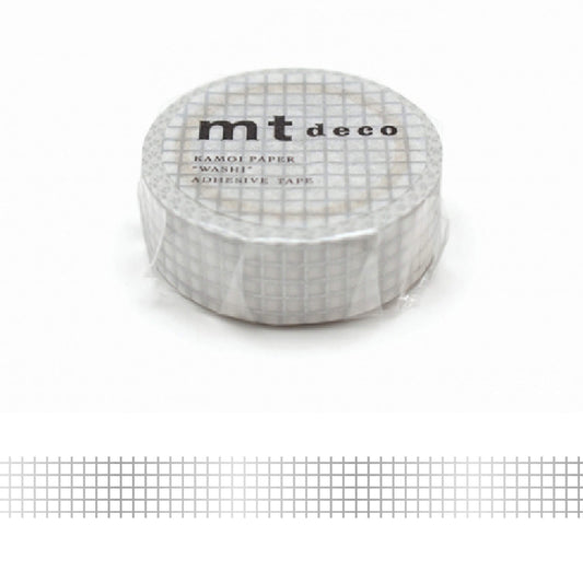 mt deco Washi Tape - Grid - Silver [15mm] - Washi Tapes