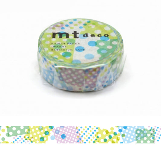 mt deco Washi Tape - Negative/Positive Dot - Blue [15mm] - Washi Tapes