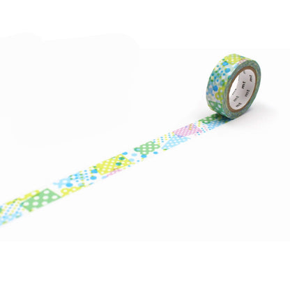 mt deco Washi Tape - Negative/Positive Dot - Blue [15mm] - Washi Tapes