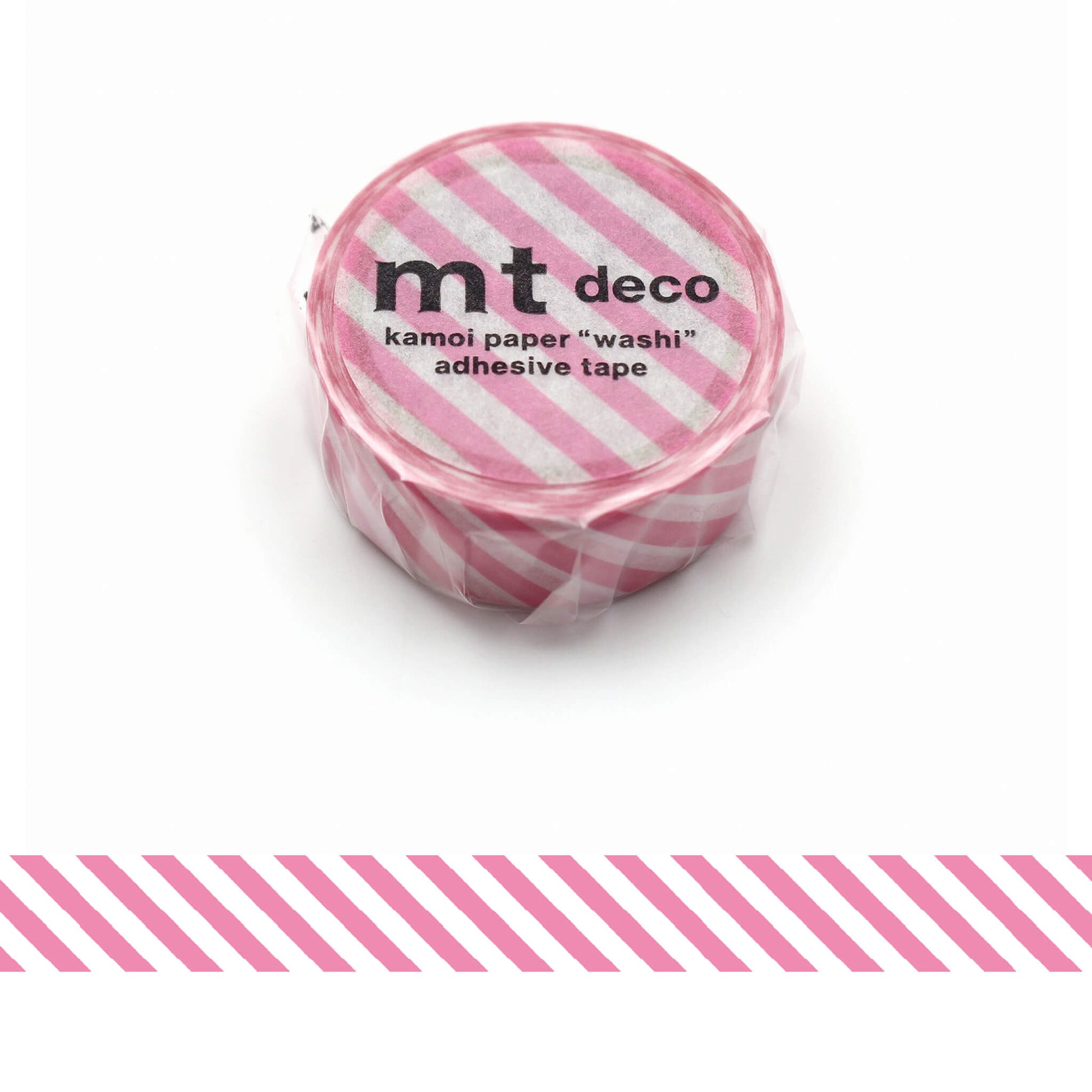 mt deco Washi Tape - Stripe - Aurora Pink [15mm] - Washi Tapes