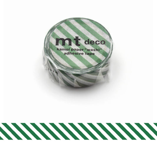 mt deco Washi Tape - Stripe - Deep Green [15mm] - Washi Tapes