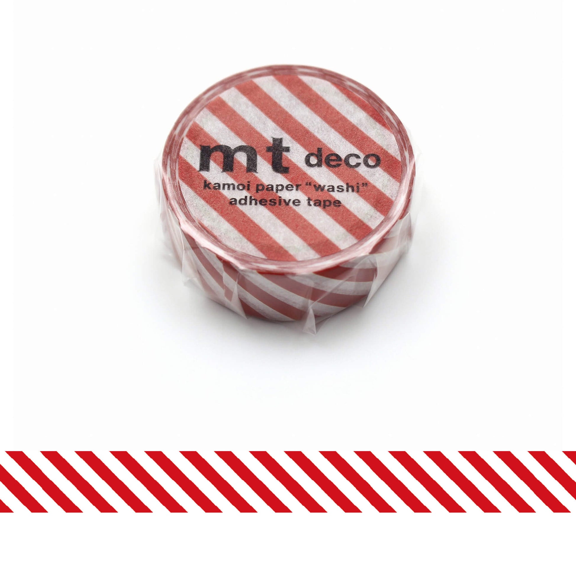 mt deco Washi Tape - Stripe - Deep Red [15mm] - Washi Tapes