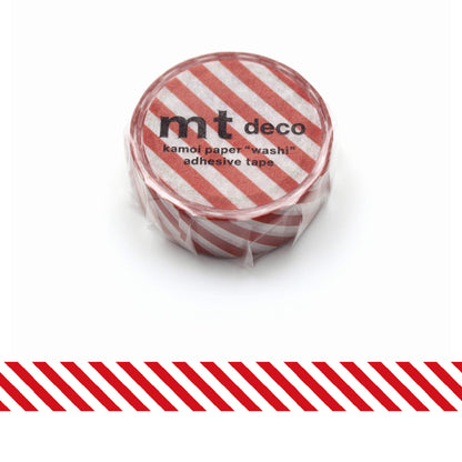 mt deco Washi Tape - Stripe - Deep Red [15mm] - Washi Tapes