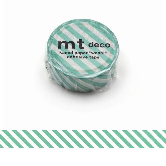 mt deco Washi Tape - Stripe - Emerald Green [15mm] - Washi Tapes