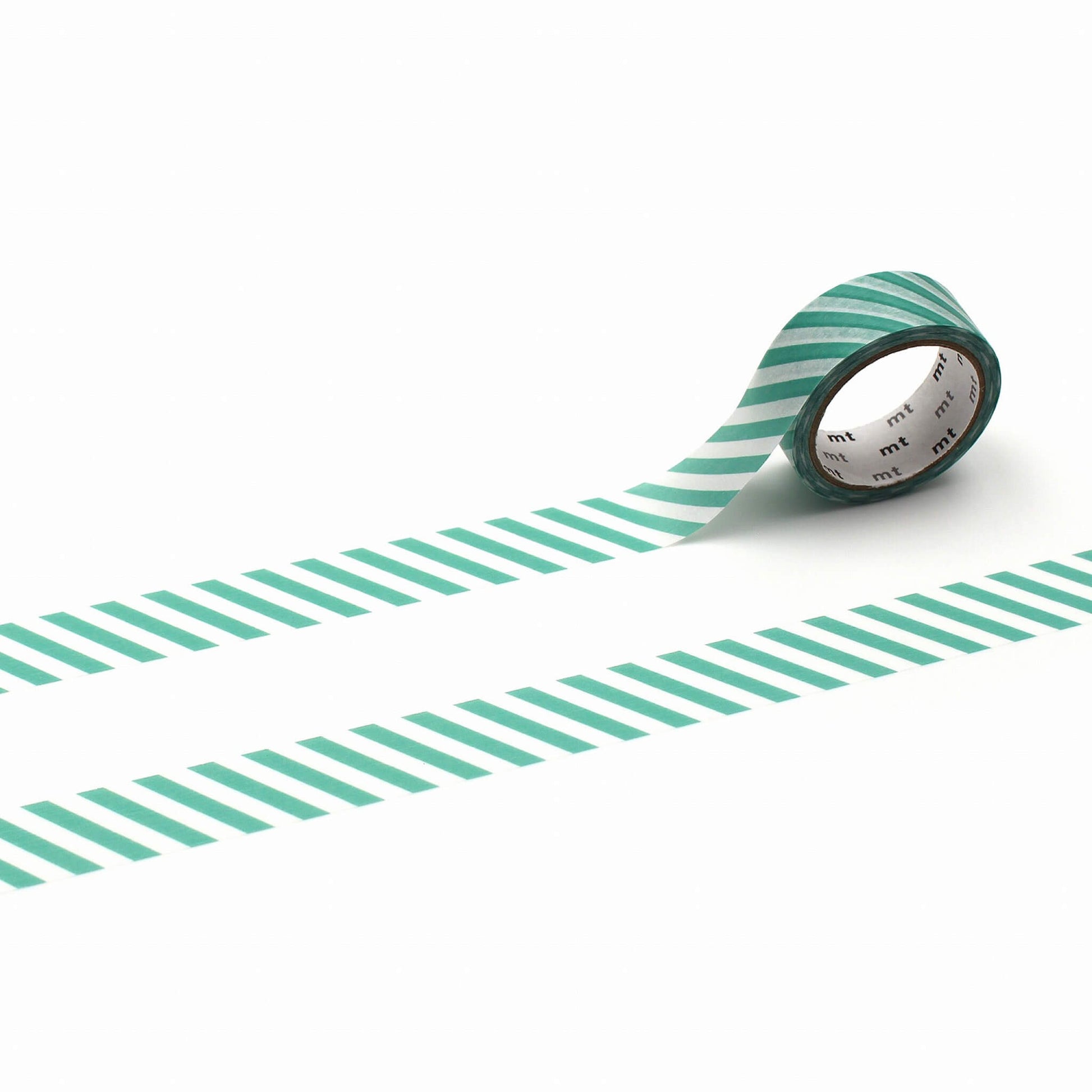 mt deco Washi Tape - Stripe - Emerald Green [15mm] - Washi Tapes