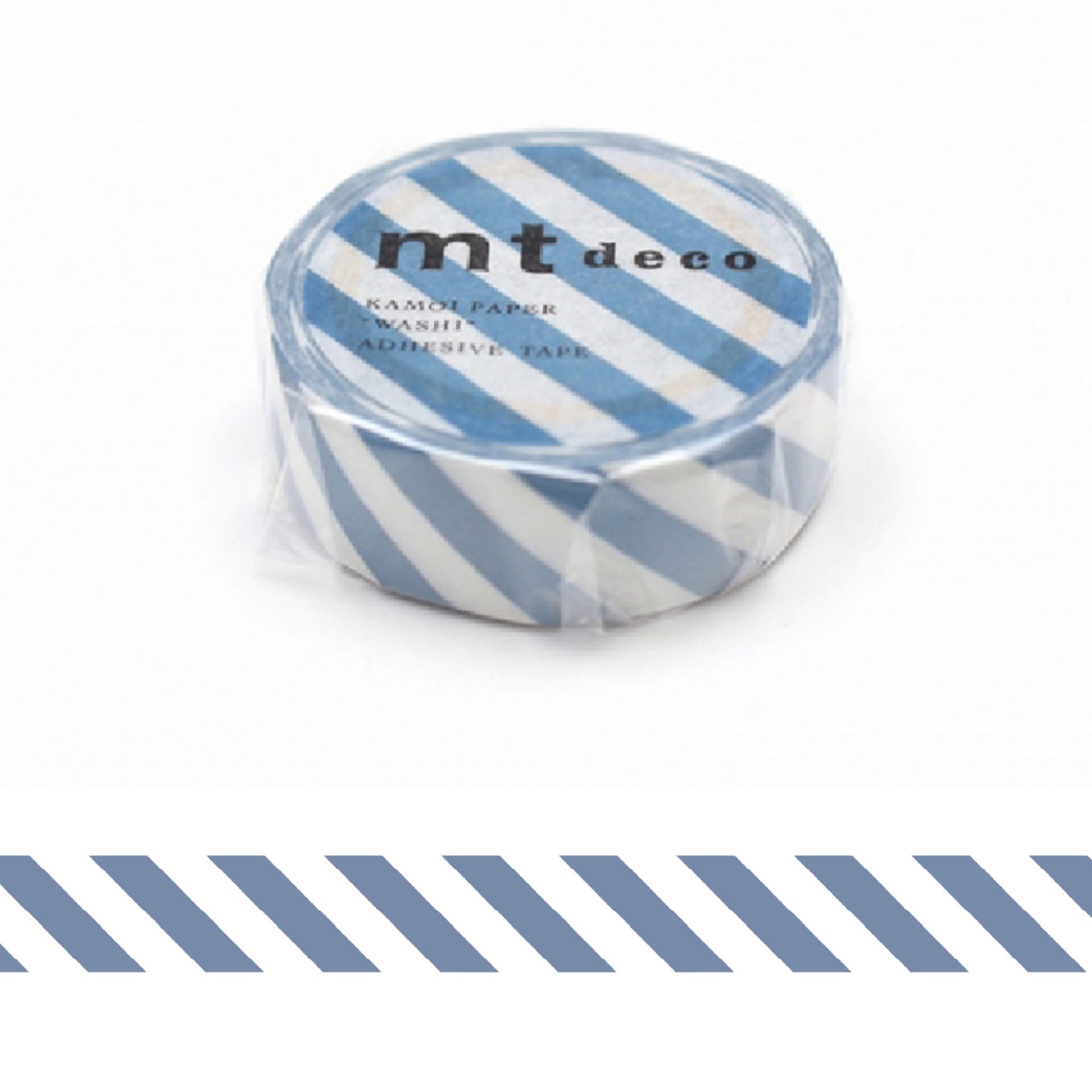 mt deco Washi Tape - Stripe - Grayish Sky [15mm] - Washi Tapes