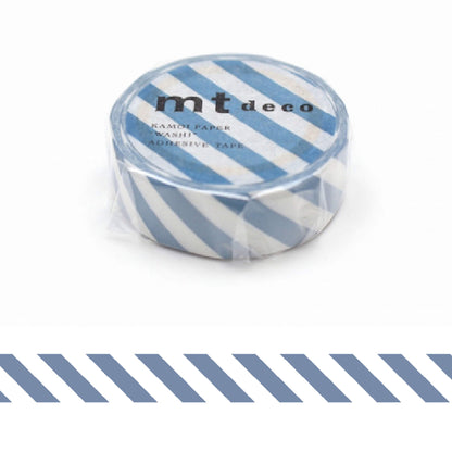 mt deco Washi Tape - Stripe - Grayish Sky [15mm] - Washi Tapes