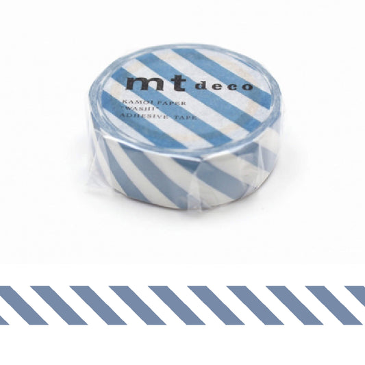 mt deco Washi Tape - Stripe - Grayish Sky [15mm] - Washi Tapes