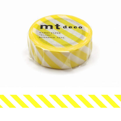 mt deco Washi Tape - Stripe - Lemon [15mm] - Washi Tapes