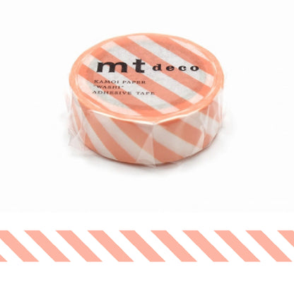 mt deco Washi Tape - Stripe - Salmon Pink [15mm] - Washi Tapes